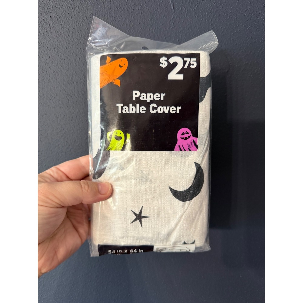 Halloween Spooky Bats Paper Table Cover White 54x84 Party Decor New 6pcs